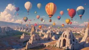 カプリチオ・トルコの空・古代遺跡のイラスト素材｜商用利用可