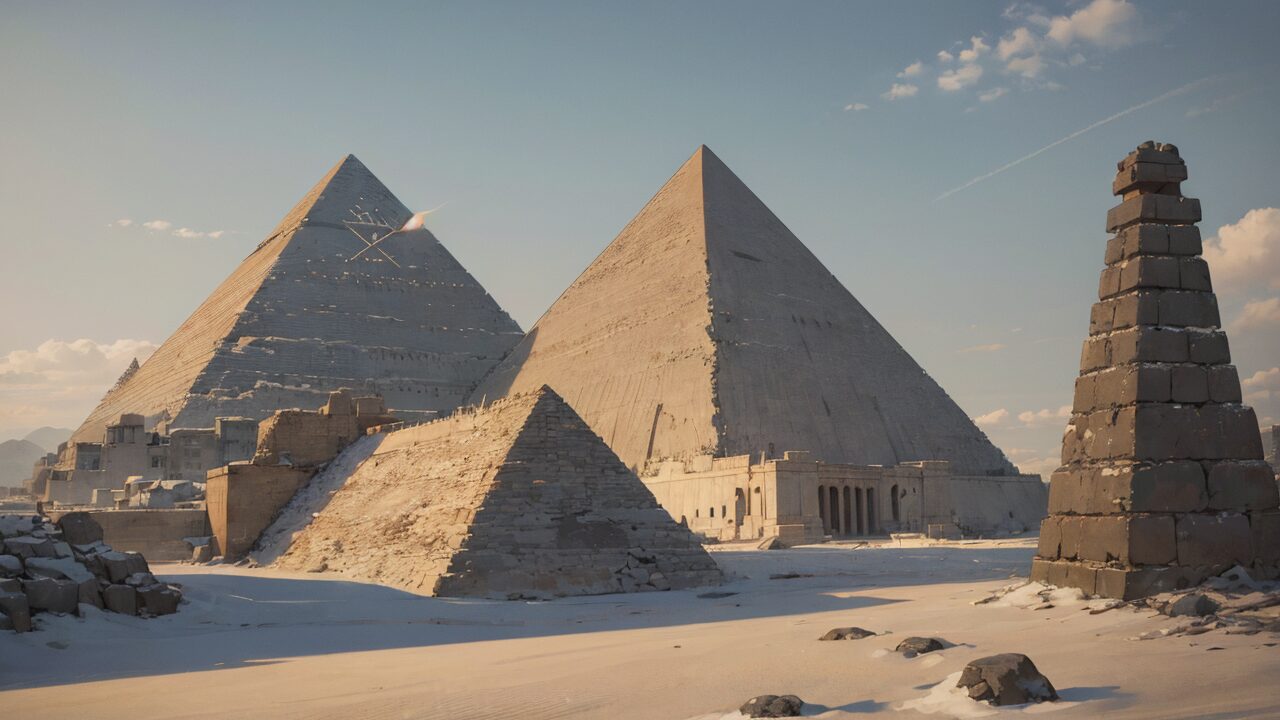 ピラミッド・古代エジプト・砂漠のイラスト素材