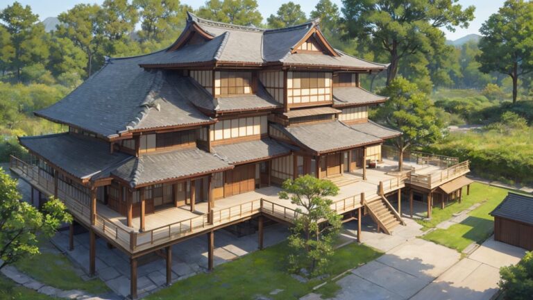 和風建築・伝統建築・庭園のイラスト素材｜商用利用可