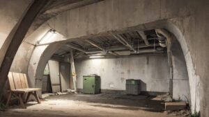 アーチ型コンクリート・廃墟・屋上改修のイラスト素材｜商用利用可