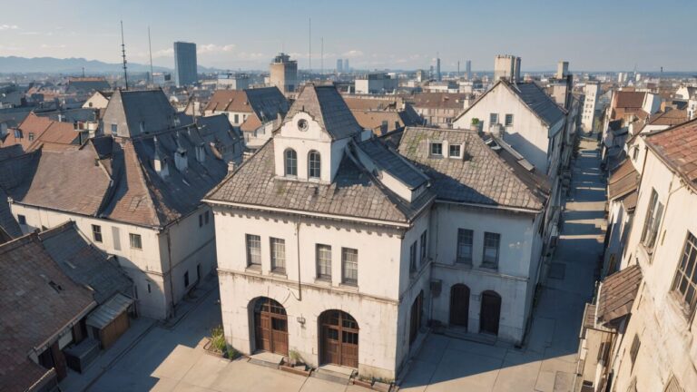 historical building・old cityscape・aerial viewのイラスト素材｜商用利用可