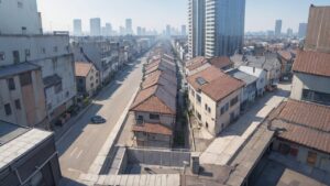 都市風景・住宅街・高層ビルのイラスト素材｜商用利用可