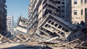 earthquake・buildingcollapse・ruinedcityのイラスト素材｜商用利用可