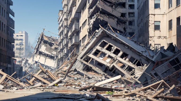 earthquake・buildingcollapse・ruinedcityのイラスト素材｜商用利用可