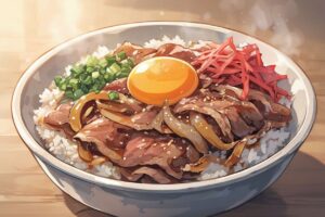 牛丼・卵かけ丼・和食のイラスト素材｜商用利用可
