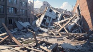 地震被害・建物崩壊・都市廃墟のイラスト素材｜商用利用可