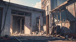 廃墟・荒廃した建物・壊れた都市のイラスト素材｜商用利用可