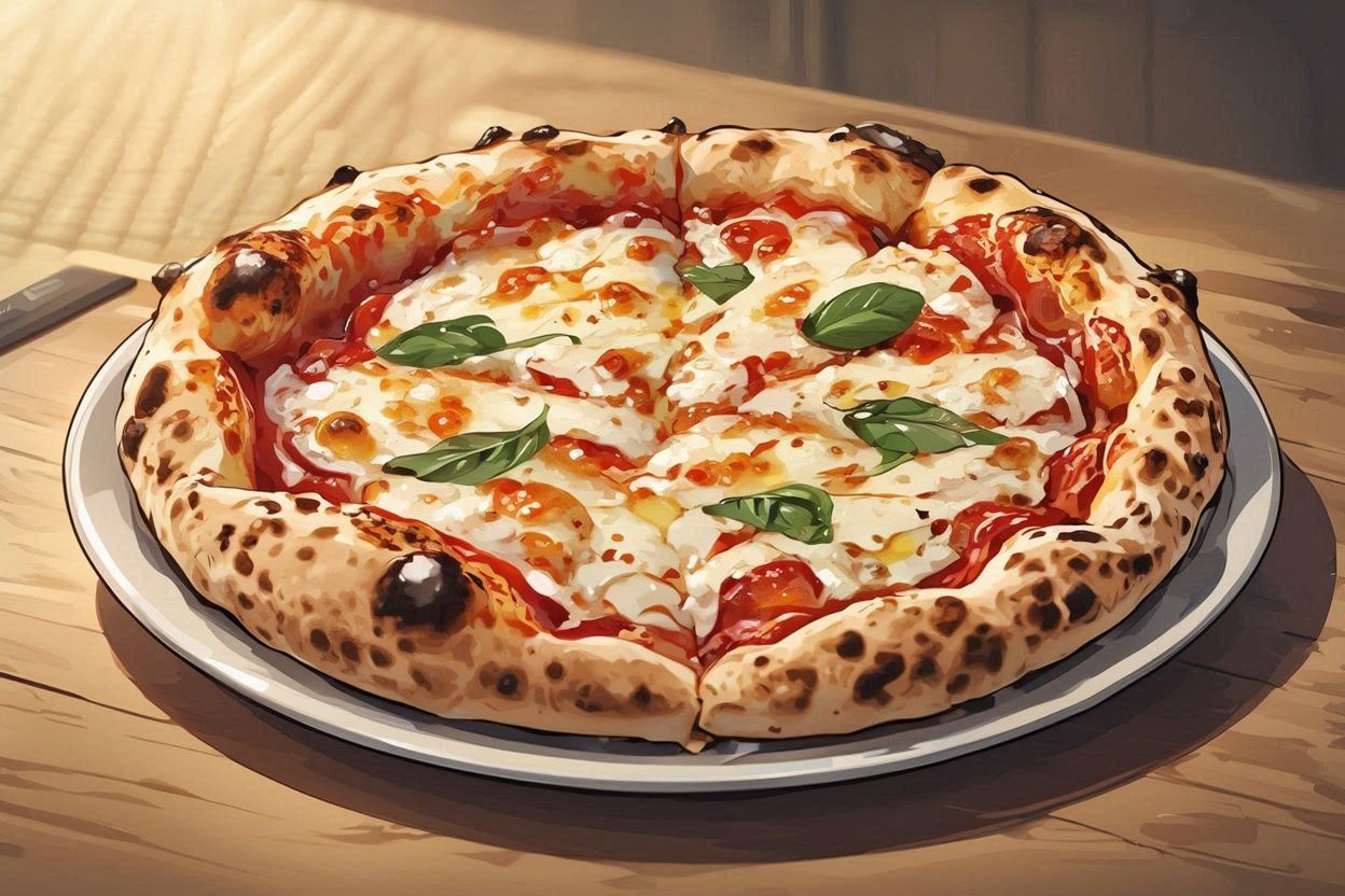 マジックピザ・チーズピザ・バジルピザのイラスト素材