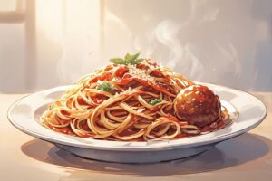 スパゲッティ・肉球パスタ・イタリアンのイラスト素材｜商用利用可