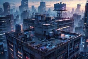 屋上・ビル・都市のイラスト素材｜商用利用可