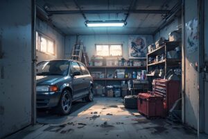 ワークショップ・自動車整備・工具収納のイラスト素材｜商用利用可