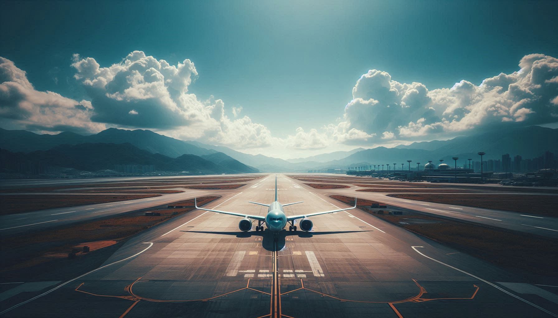 空港・航空機・滑走路のイラスト素材