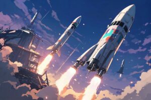 ロケット・宇宙船・発射台のイラスト素材｜商用利用可