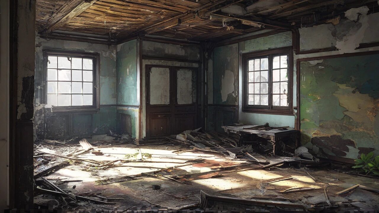 廃墟・破敗・古建物のイラスト素材