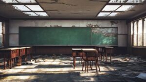 空き教室・廃墟・荒廃のイラスト素材｜商用利用可