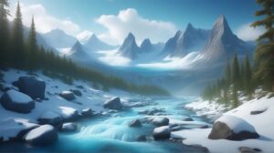 雪山・氷河・森林のイラスト素材｜商用利用可