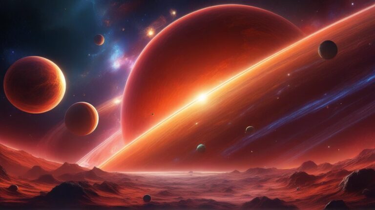 宇宙・惑星群・赤色のイラスト素材｜商用利用可