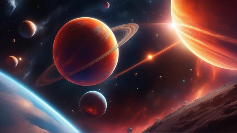 宇宙・惑星群・赤い惑星のイラスト素材｜商用利用可