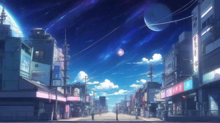 neon_urban・cyber_night・futuristic_streetのイラスト素材｜商用利用可