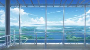 アニメーション・展望台・青空のイラスト素材｜商用利用可