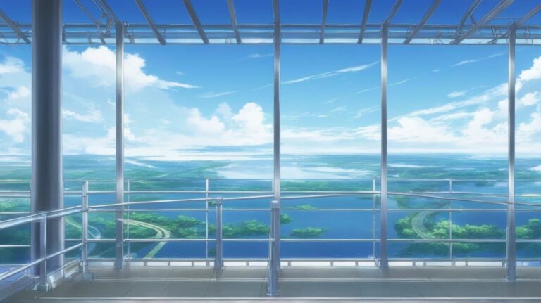 アニメーション・展望台・青空のイラスト素材｜商用利用可