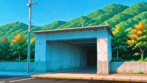 駐車場・山・道路のイラスト素材｜商用利用可