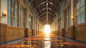 廊下・木製壁・階段のイラスト素材｜商用利用可