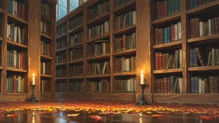 書架・本・燭台のイラスト素材｜商用利用可