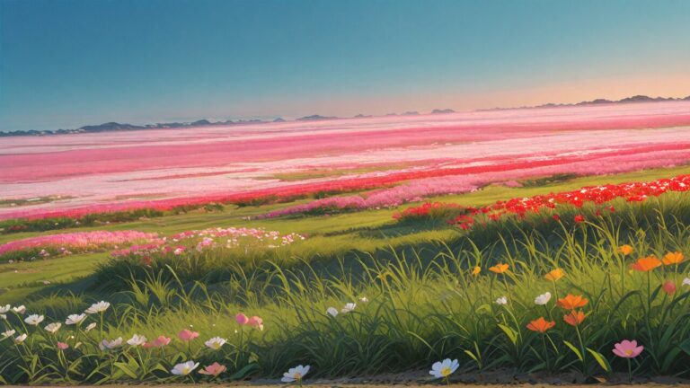 花畑・草原・花のイラスト素材｜商用利用可