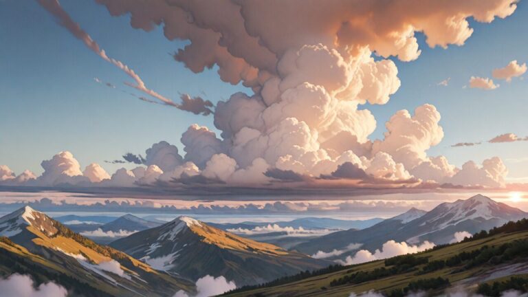 山・雲・空のイラスト素材｜商用利用可