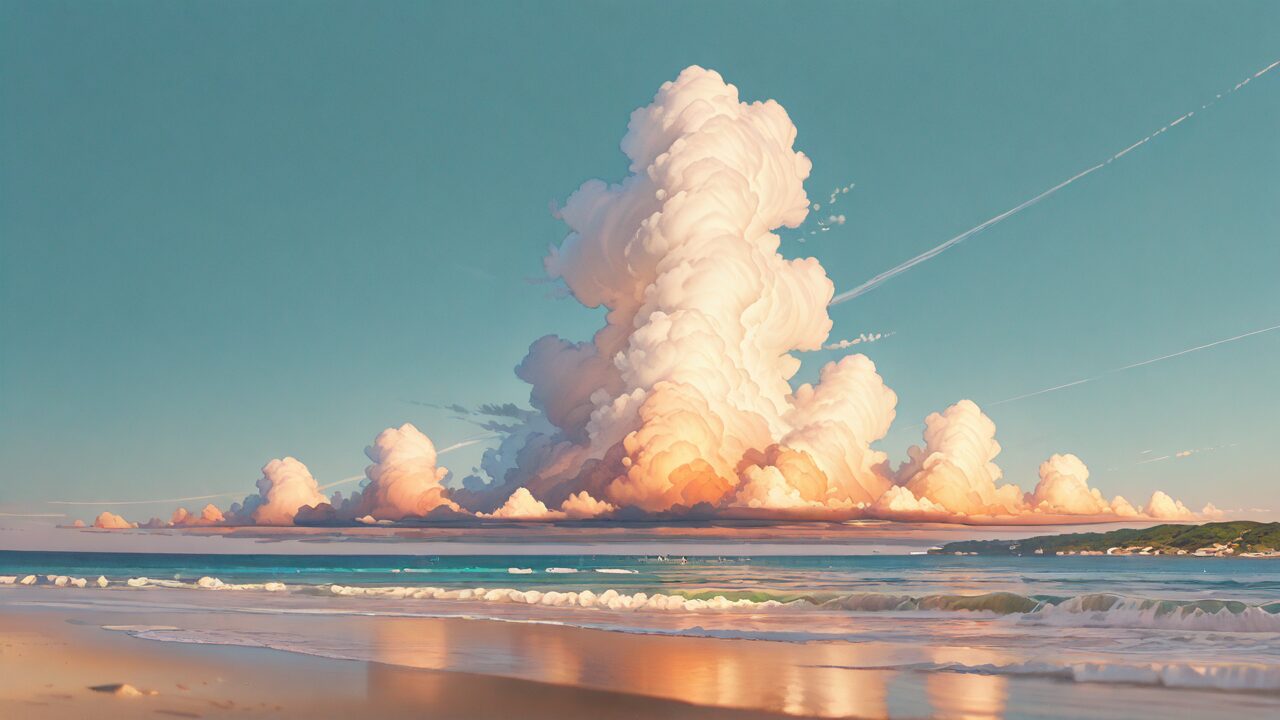 海・砂浜・空のイラスト素材