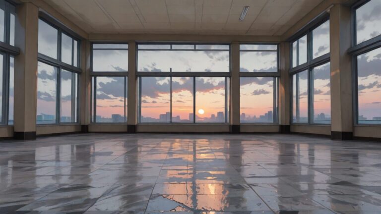 部屋・窓・夕日のイラスト素材｜商用利用可