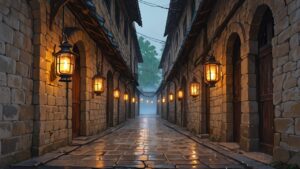 石畳・石造り・街のイラスト素材｜商用利用可