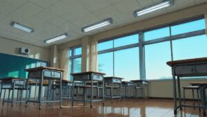 教室・窓・机のイラスト素材｜商用利用可