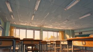 教室・窓・机のイラスト素材｜商用利用可