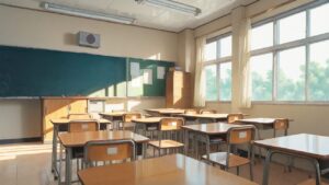 教室・机・黒板のイラスト素材｜商用利用可