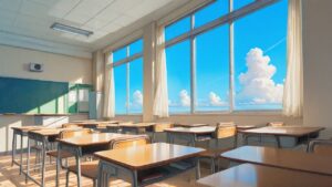 教室・窓・机のイラスト素材｜商用利用可