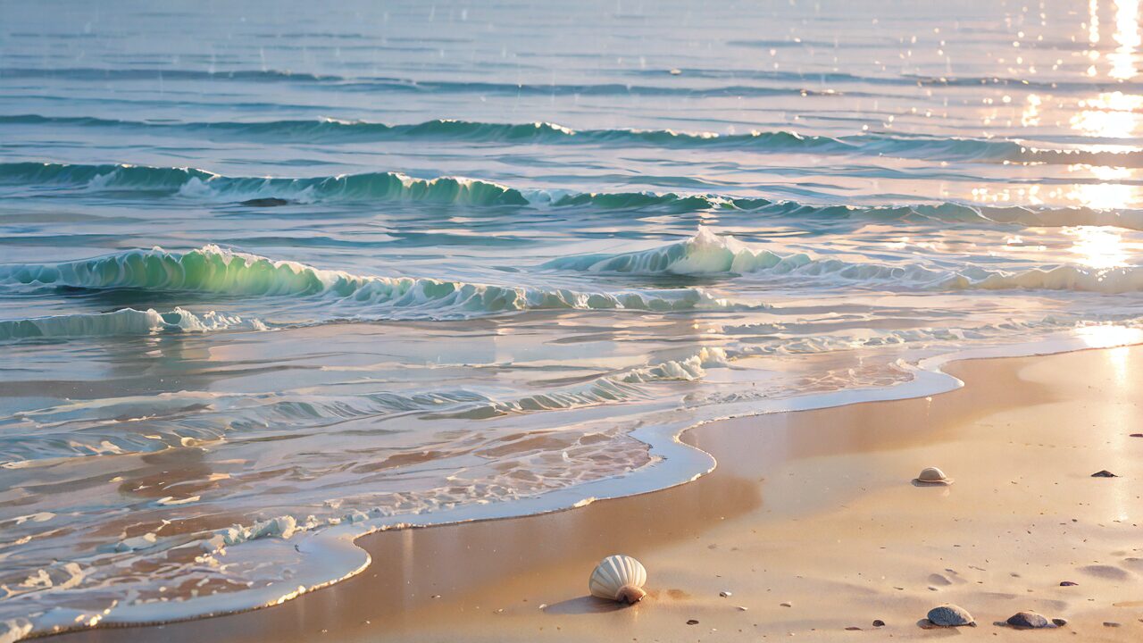 海・砂浜・波のイラスト素材