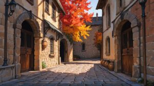 石畳・石造り・庭園のイラスト素材｜商用利用可