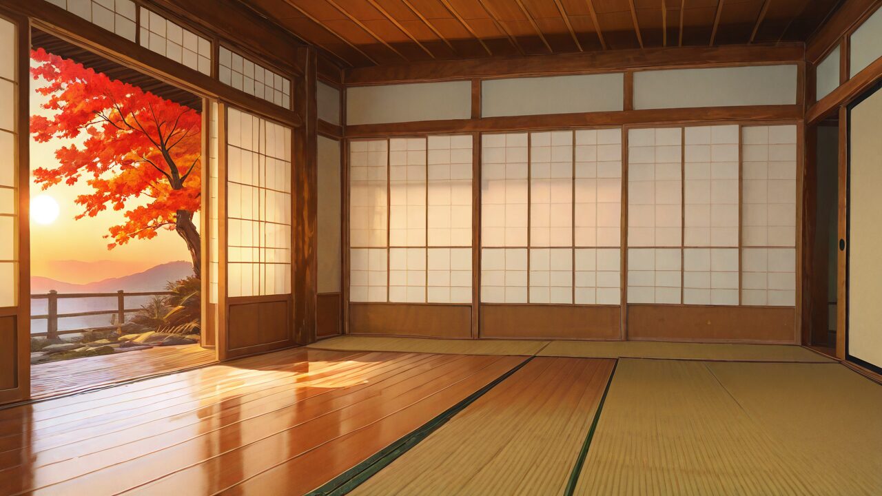 和室・襖・畳のイラスト素材