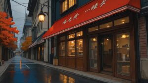 店舗・街・木の葉のイラスト素材｜商用利用可