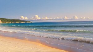 海・砂浜・空のイラスト素材｜商用利用可