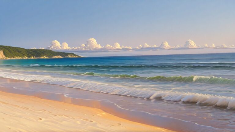 海・砂浜・空のイラスト素材｜商用利用可