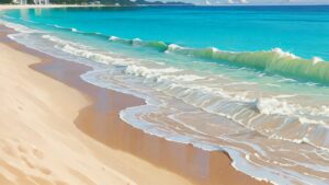 海・砂浜・波のイラスト素材｜商用利用可