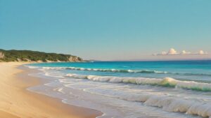 砂浜・海・波のイラスト素材｜商用利用可