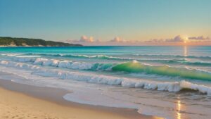 海・波・砂浜のイラスト素材｜商用利用可