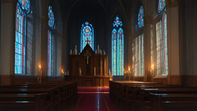 教会・ステンドグラス・祭壇のイラスト素材｜商用利用可