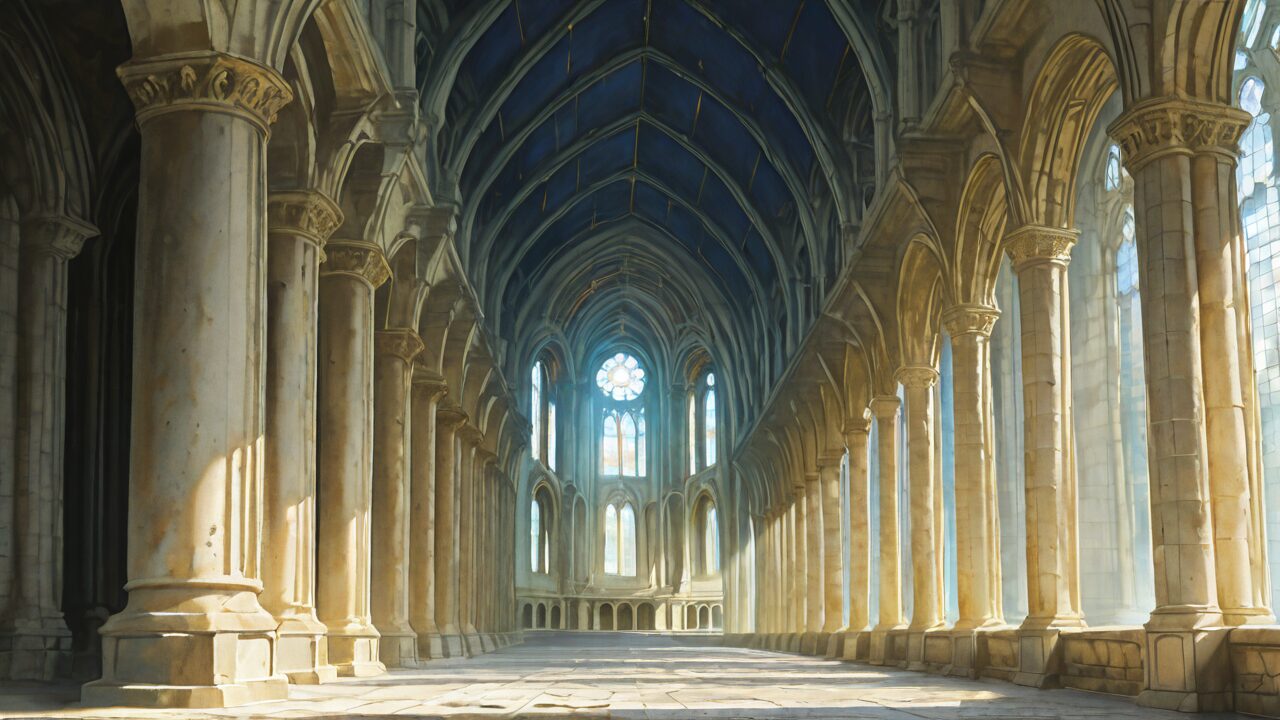 教会・柱・アーチのイラスト素材