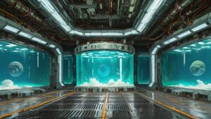 宇宙船・水槽・金属構造のイラスト素材｜商用利用可