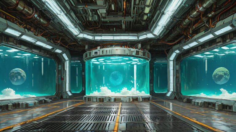 宇宙船・水槽・金属構造のイラスト素材｜商用利用可